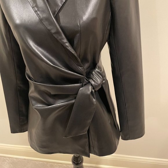 SOSKEN STUDIOS WOMEN'S FAUX LEATHER BLACK JACKET SIZE 1/USA 6 BNWOT - Picture 5 of 14